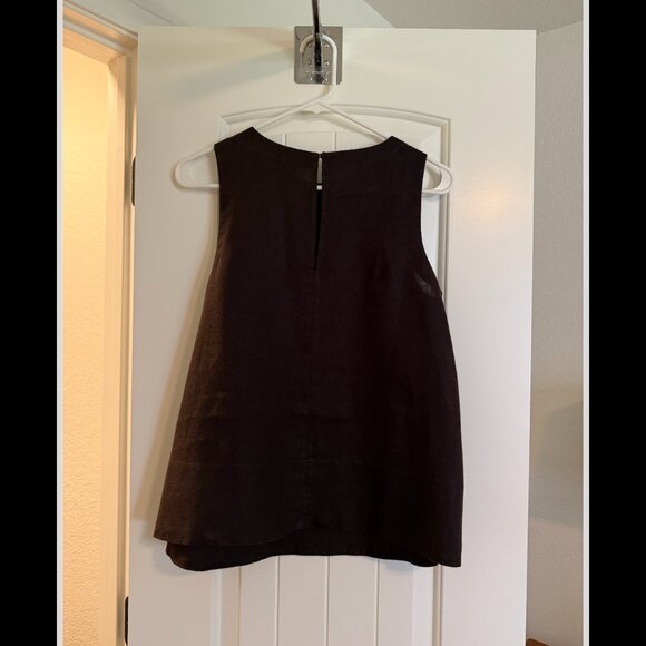 NWT Banana Republic Linen Trapeze Tank in Chocolate Ganache Brown | Size S - Picture 6 of 6